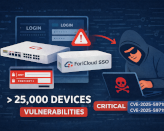 Mais de 25 mil dispositivos FortiCloud SSO vulneráveis a ataques remotos